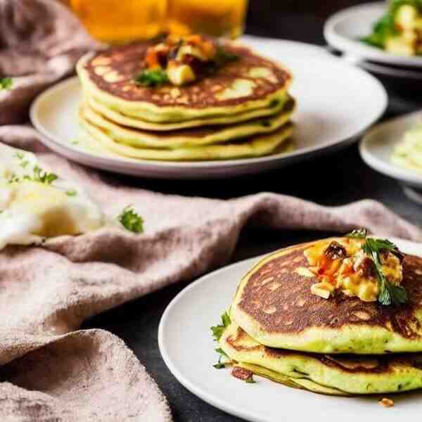 Кабачковые оладьи запеченные с мясом и сыром